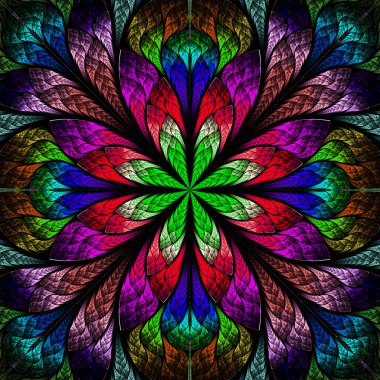 çok renkli güzel fractal çiçek. oluşturulan bilgisayar grafikleri