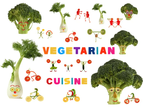 Báječné vegetariánské kuchyně země, vyrobené z ovoce a použijt — Stock fotografie
