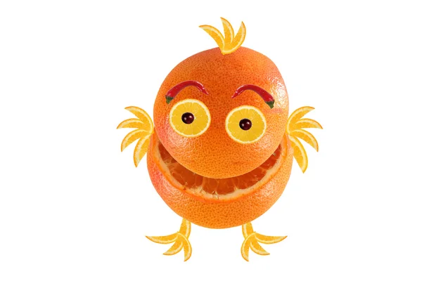Смешной маленький апельсин, как курица — стоковое фото