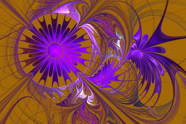 花の背景。紫色およびベージュ色のパレットです。フラクタル デザイン. — ストック写真