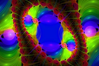 çok renkli ışıklı fraktal desen. oluşturulan bilgisayar grafiği