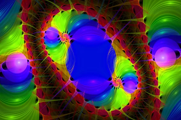Multicolor ल्युमिनेसेंट फ्रॅक्टल नमुना. संगणक व्युत्पन्न द्राक्ष — स्टॉक फोटो, इमेज