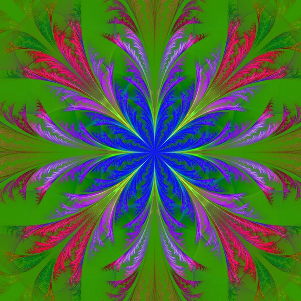 Hermosa flor fractal multicolor. Colección - patrón escarchado —  Fotos de Stock
