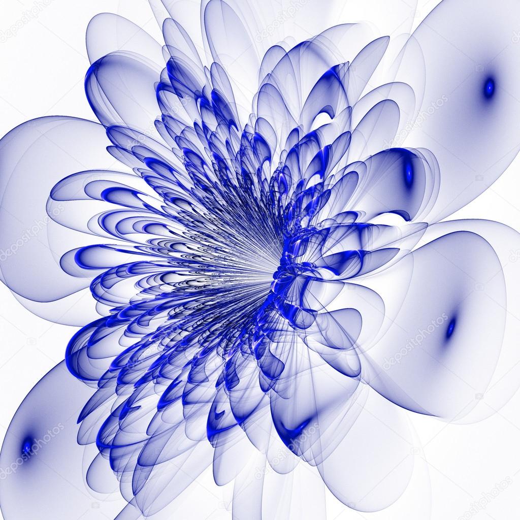 Beautiful blue flower on white background. Computer generated gr