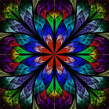 çok renkli güzel fractal çiçek. oluşturulan bilgisayar grafikleri