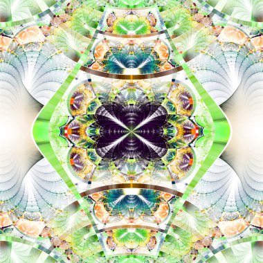 parlak şeritler ile simetrik fraktal desen.