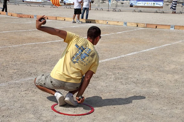 Marseille. France - August 20. 2012.  Sports & Recreation. Petanque competitions. France. Marseille. Mediterranean coast. August 20. 2012 — Stock Photo, Image