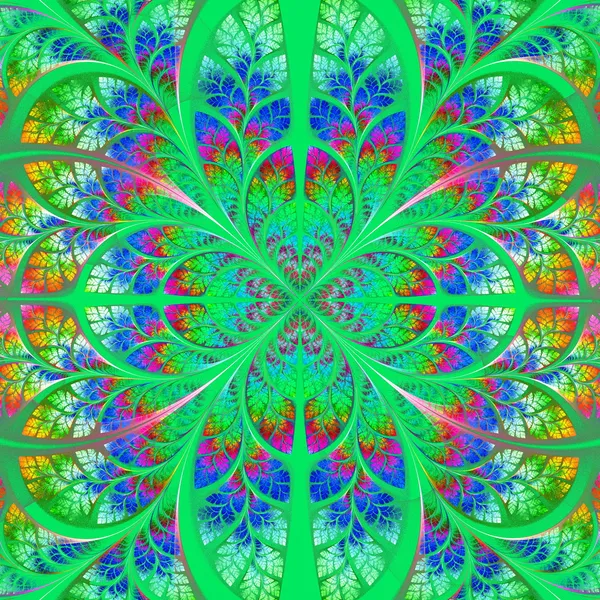 Padrão fractal fabuloso multicolor. Coleção - folhagem de árvores . — Fotografia de Stock