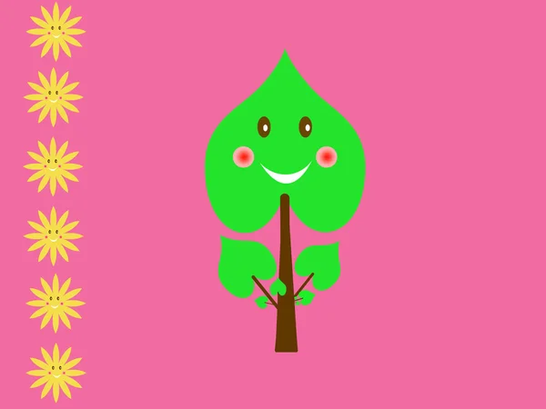 피닉스와 웃는 잎 복고풍 아이 패턴 — 스톡 사진