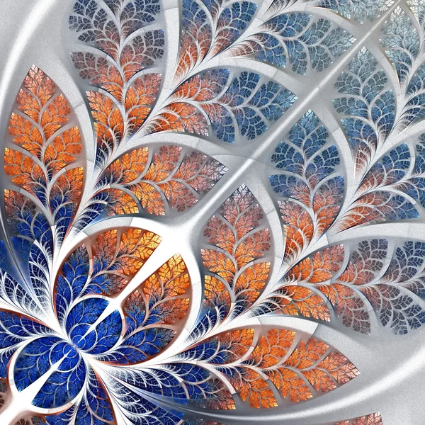 Fabulous fractal pattern in blue and beige. — Stock Photo, Image