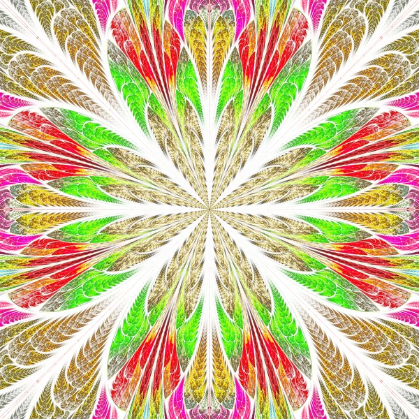 Patrón simétrico en estilo vitral. Rojo y verde —  Fotos de Stock