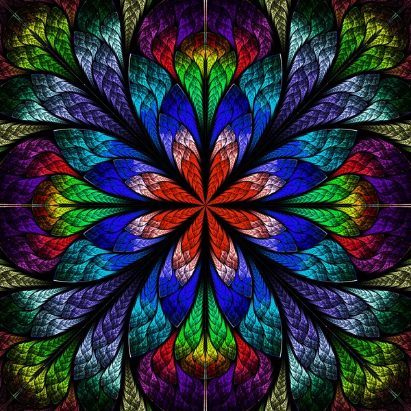 Multicolor beautiful fractal flower. Computer generated graphics — Stock Photo, Image