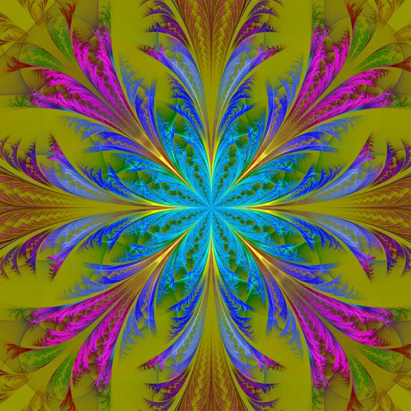 Beautiful multicolor fractal flower. Collection - frosty pattern — Stock Photo, Image