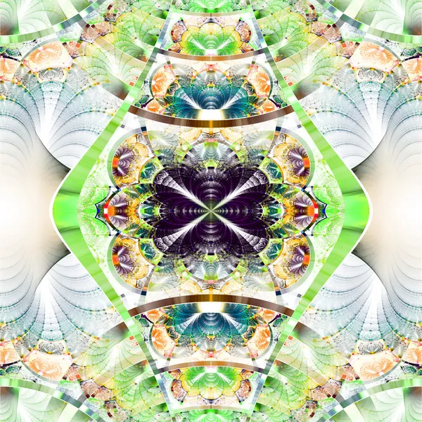Patrón fractal simétrico con tiras brillantes . — Foto de Stock