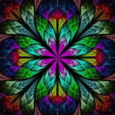 çok renkli güzel fractal çiçek. oluşturulan bilgisayar grafikleri