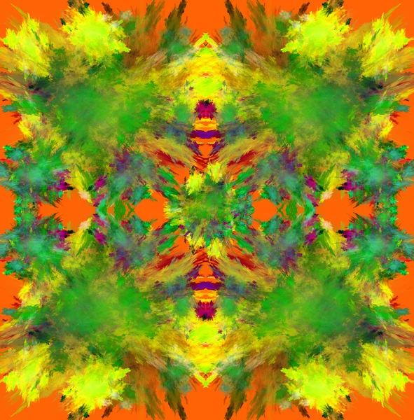 Kleurrijke symmetrische fractal achtergrond. computer gegenereerde grap — Stockfoto