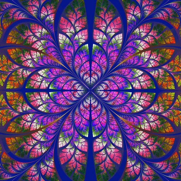 Padrão fractal simétrico. Coleção - folhagem de árvore. Vermelho, pur — Fotografia de Stock