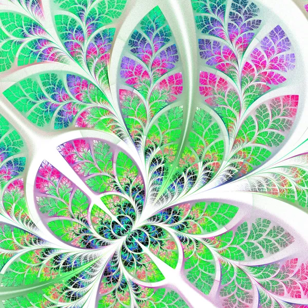 Fabuleux motif fractal en bleu, vert et rose. Collecte - t — Photo
