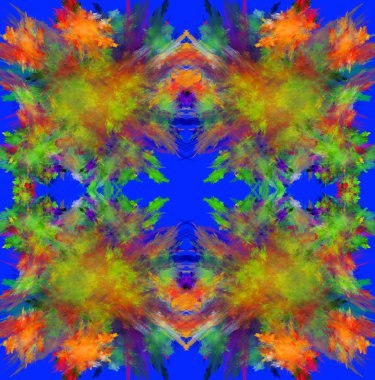 renkli simetrik fraktal arka plan. oluşturulan bilgisayar grafiği