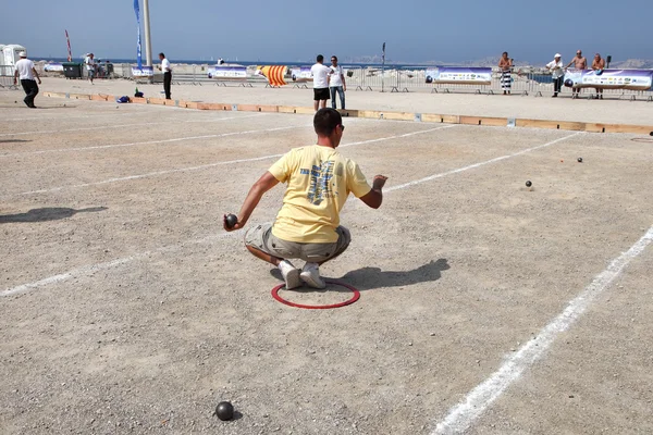 Petanque διαγωνισμούς. Γαλλία. Μασσαλία. ακτές της Μεσογείου. 20 Αυγούστου. 2012 — Φωτογραφία Αρχείου