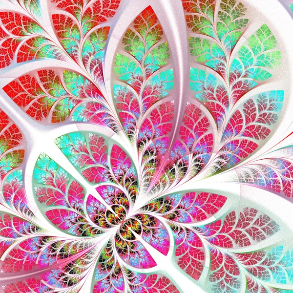 Fabuloso patrón fractal en verde y rosa . — Foto de Stock