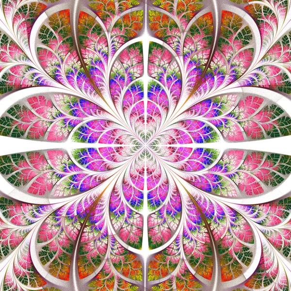 Symmetriska fraktala mönster. kollektion - träd lövverk. — Stockfoto