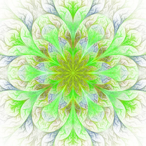 Beautiful fractal flower in green. Computer generated graphics. — Stock Photo, Image