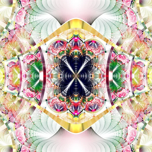 Patrón fractal simétrico con tiras brillantes . —  Fotos de Stock