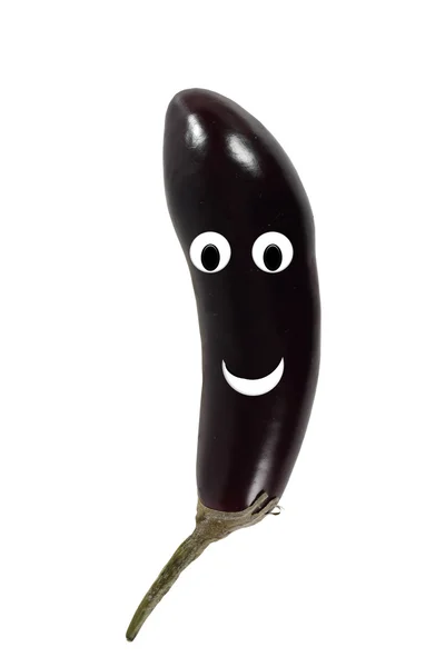 Funny portraits of man, made of eggplant. — Stock Photo, Image