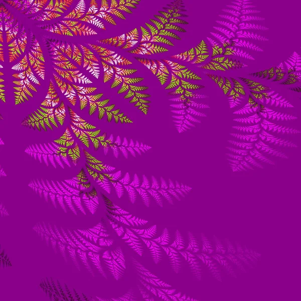 Узор листьев - фиолетовый и зеленый. Вычисления — стоковое фото