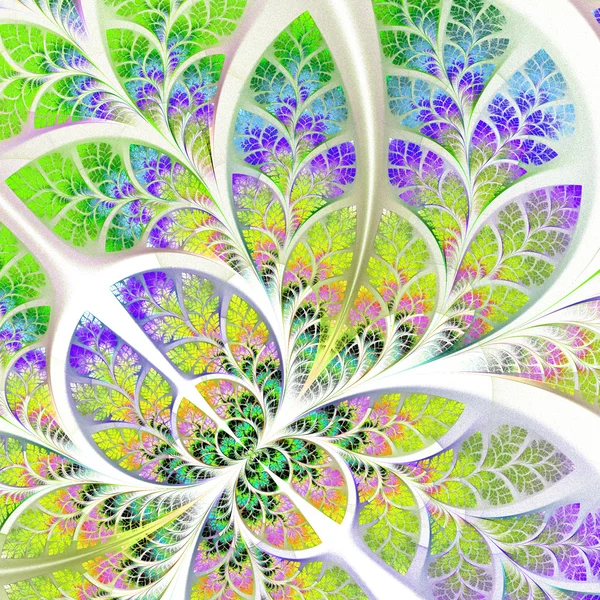Fabulous fractal pattern in blue, green and yellow. Collection - — Stock Photo, Image