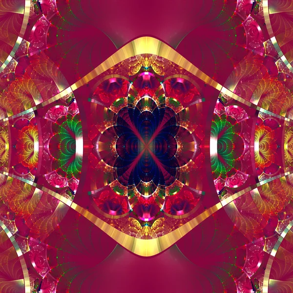 Patrón fractal simétrico con tiras brillantes. Colección - rhi —  Fotos de Stock