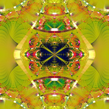 parlak şeritler ile simetrik fraktal desen. koleksiyon - rhi