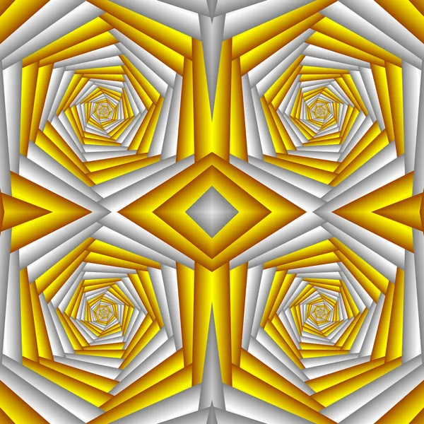 Inconsútil Remolino Patrón Festivo Abstracto Amarillo Blanco Patrón Étnico Azulejos — Foto de Stock