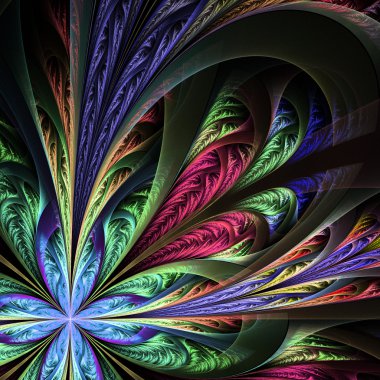 çapraz simetrik çok renkli fraktal oyma. koleksiyon - fros