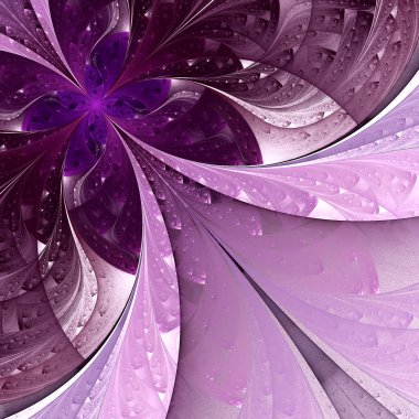 şarap gibi güzel fractal çiçek ve mor. bilgisayar oluşturmak