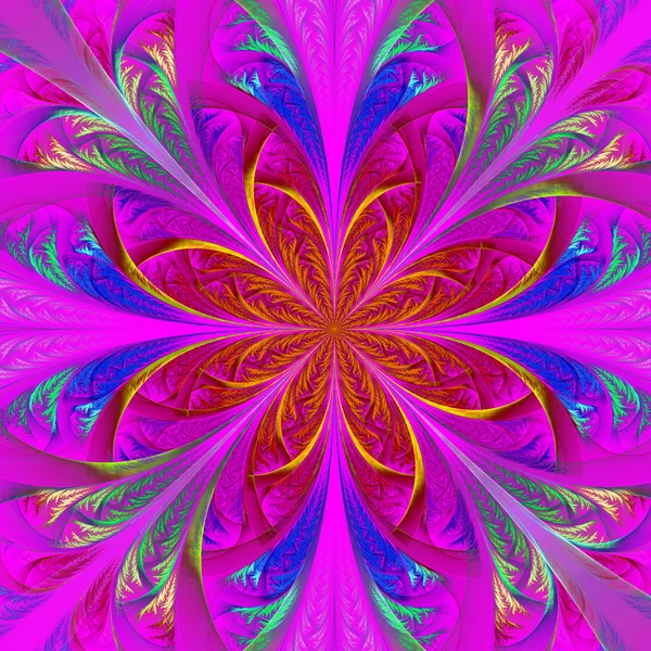아름 다운 빛깔 프랙탈 꽃입니다. 컴퓨터 생성 그래픽 — 스톡 사진