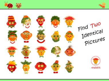 Aynı Fotoğrafı Bulmanın Çizgi Filmi. Okul Öncesi Çocuklar için Eğitim Oyunu.