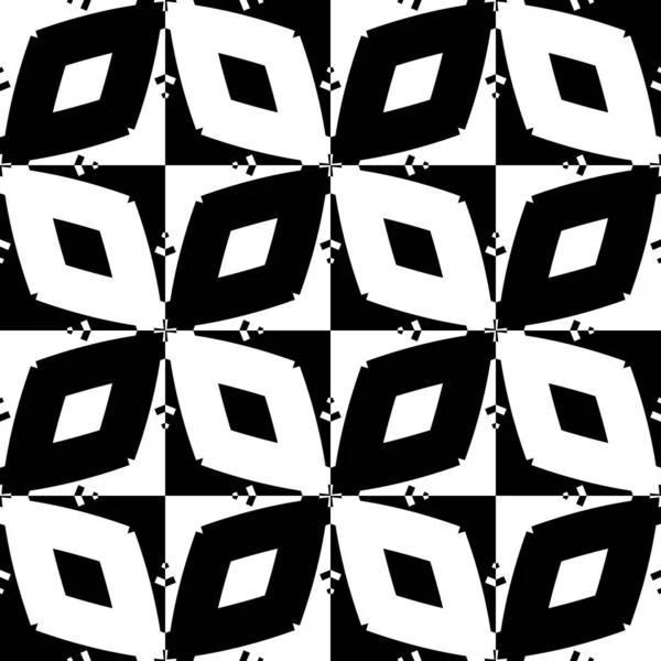 Абстрактный Бесшовный Рисунок Декоративными Геометрическими Элементами Черно Белый Орнамент Современная — стоковое фото