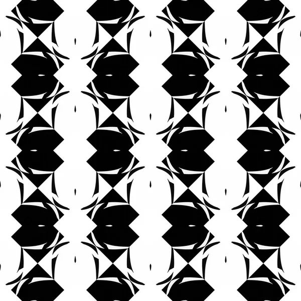 Dekoratif Geometrik Elementlerle Soyut Kusursuz Desen Siyah Beyaz Süs Modern — Stok fotoğraf