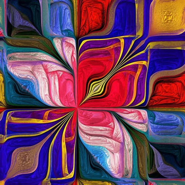 Fiore Multicolore Astratto Stilizzato Arte Moderna Possibile Utilizzarlo Vetrate Piastrelle — Foto Stock