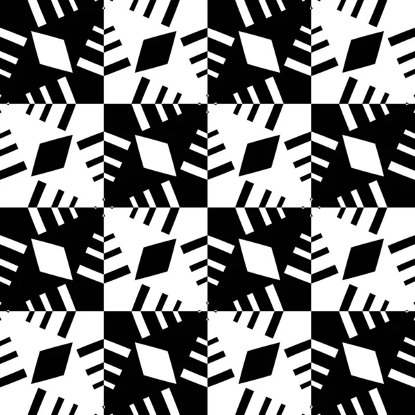 Abstract Naadloos Patroon Met Decoratieve Geometrische Elementen Zwart Wit Ornament — Stockfoto