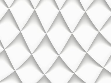 3D dekore edilmiş beyaz ve açık gri edikula yinelenen bir desen. Arka planlar, şablonlar, arka planında, yüzey, Tekstil ve kumaş tasarımlar için futuristik geometrik monokrom tasarım