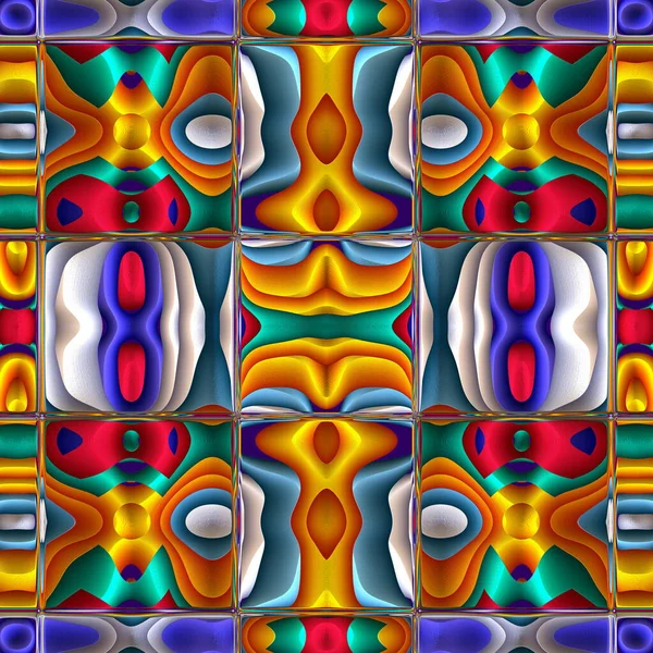 Stilizált Kerámia Cserép Multicolor Mozaik Dísz Kiváló Modern Minta Asztali — Stock Fotó