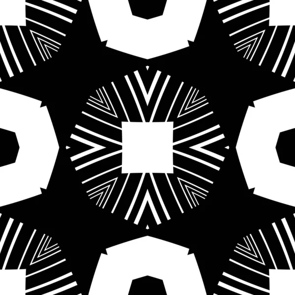 Абстрактний Візерунок Декоративними Геометричними Елементами Чорно Білий Орнамент Сучасна Стильна — стокове фото