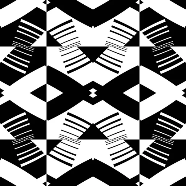 Αφηρημένο Μοτίβο Χωρίς Ραφή Διακοσμητικά Γεωμετρικά Στοιχεία Μαύρο Και Άσπρο — Φωτογραφία Αρχείου