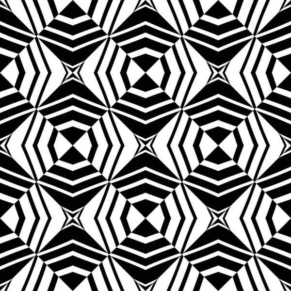 Abstrakcyjny Bezszwowy Wzór Dekoracyjnymi Elementami Geometrycznymi Czarno Biała Ozdoba Nowoczesna — Zdjęcie stockowe