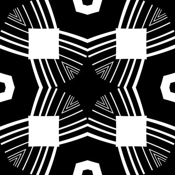 Abstrakcyjny Wzór Dekoracyjnymi Elementami Geometrycznymi Czarno Biała Ozdoba Nowoczesna Stylowa — Zdjęcie stockowe
