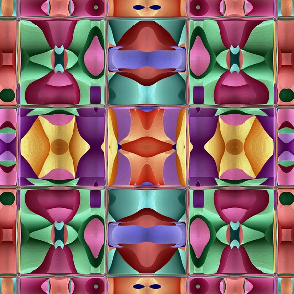 Stiliserad Keramisk Kakel Flerfärgad Mosaikprydnad Utmärkt Modernt Mönster Bordsartiklar Keramiskt — Stockfoto