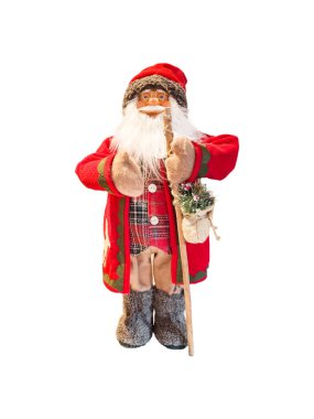 İzole edilmiş arka planda Noel Baba 'nın oyuncak bebeği..